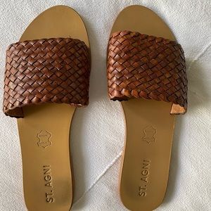 St Agni leather slides. Size 39